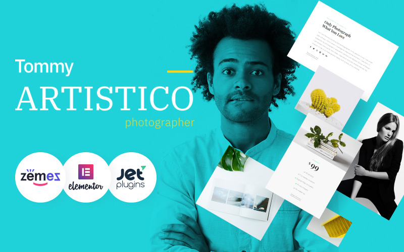 Tommy Artistico - Фотогалерея на WordPress с использованием Elementor для создания креативного портфолио-сайта.