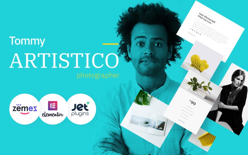 Tommy Artistico - Fotoğrafçı Galerisi WordPress Elementor Teması, Yaratıcı Portföy Web Sitesi İçin