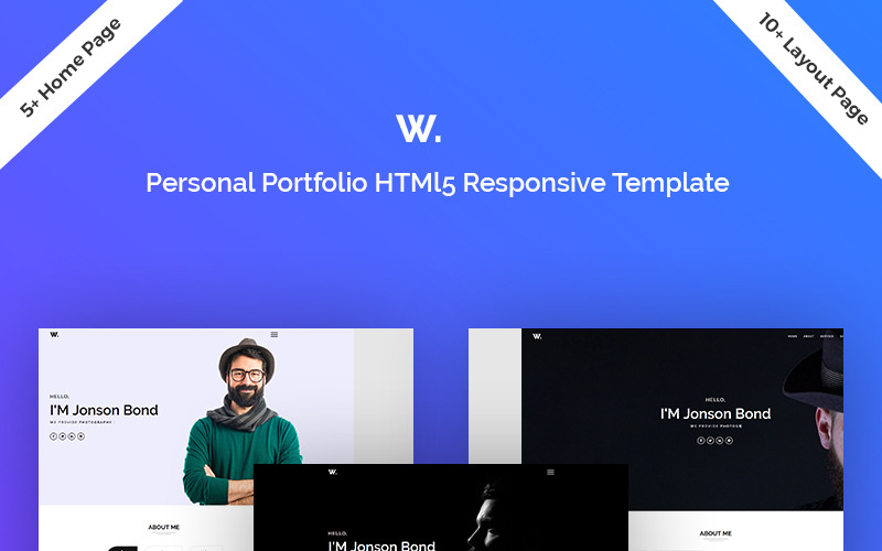 Välfärd Personlig Portfolio Bootstrap HTML5 Webbplatsmall