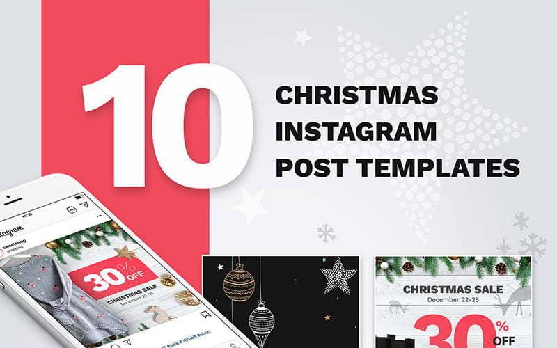 10 vánočních šablon příspěvků na Instagram pro sociální média