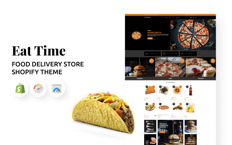 Eat Time - Tema Shopify del negozio di consegne di cibo