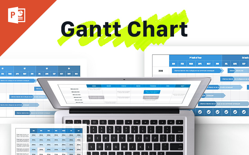 Gantt-diagram PowerPoint-mall