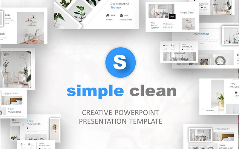 简单干净的PowerPoint模板