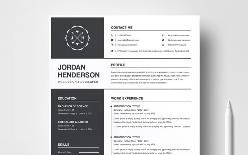 Modèle de CV Jordan Henderson