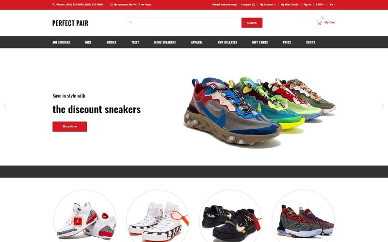 Perfect Pair - Sneakers Shop OpenCart-sjabloon