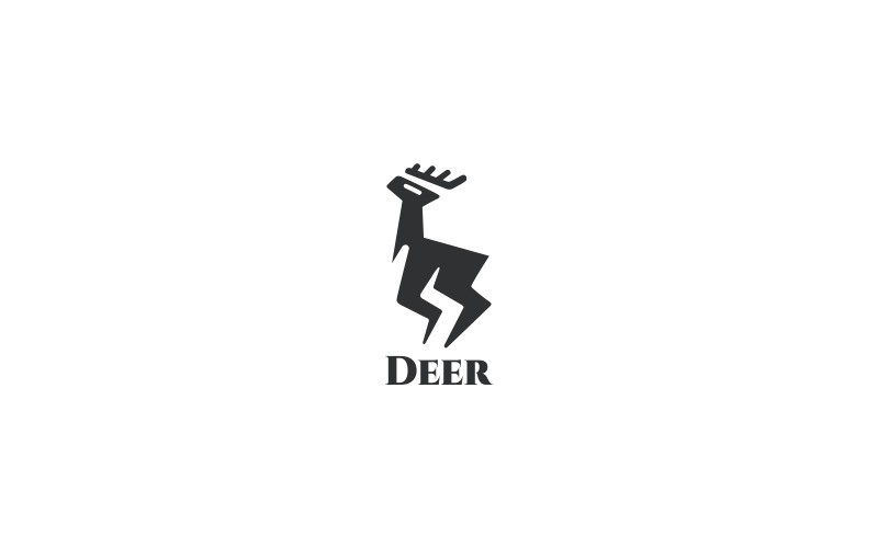 Plantilla de logotipo de ciervo eléctrico