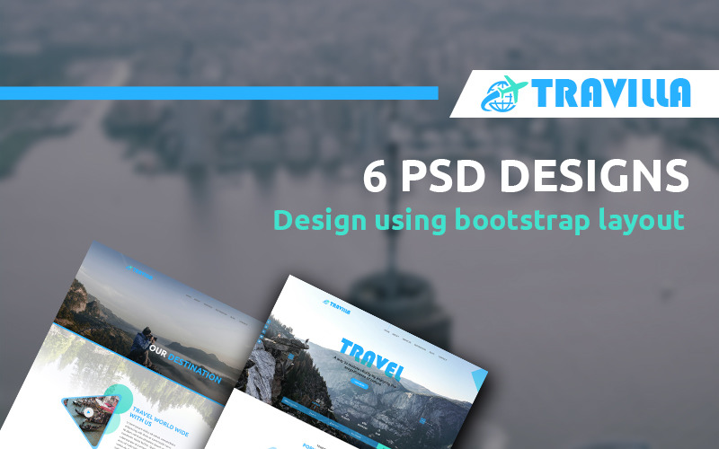 Download PSD шаблон "Travilla - Multipurpose Tours & Travel PSD Template" / Travilla - Multipurpose Tours & Travel PSD Template - PSD шаблон на тему путеводитель psd template theme travel tourism