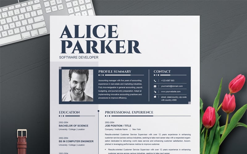 Modèle de CV Alice Parker