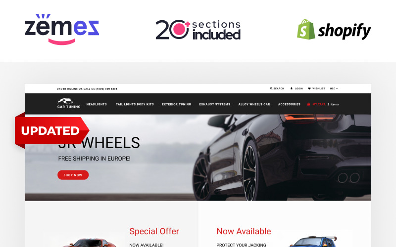 тюнинг автомобилей тема shopify