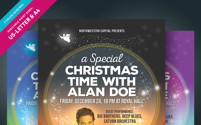 Download Фирменный стиль "Christmas Event Flyer vol.02 - Corporate Identity Template" / Christmas Event Flyer vol.02 - Corporate Identity Template - Фирменный стиль на тему графика ad celebration christmas eve event family flyer leaflet lighting night pamphlet party photoshop psd tree x-mas