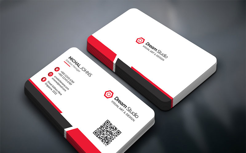 Download Фирменный стиль "Dream Studio Creative Business Card - Corporate Identity Template" / Dream Studio Creative Business Card - Corporate Identity Template - Фирменный стиль на тему графика abstract art black and white blue business card clean color colorful cool corporate creative divergent elegant minimal minimalist new year