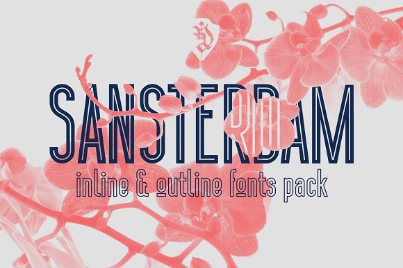 Font in linea e contorno Sansterdam