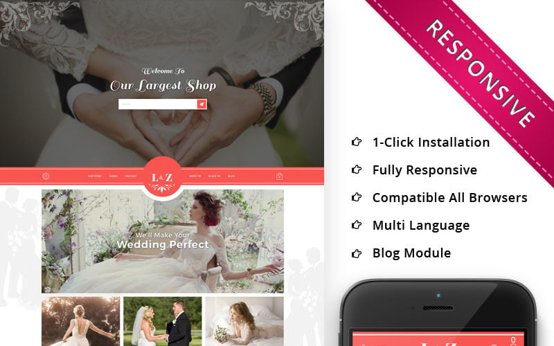 L&Z Wedding Store - Адаптивный OpenCart шаблон