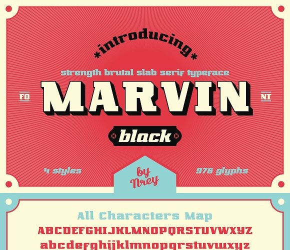 Download Шрифт "Marvin black Font" / Marvin black Font - Шрифт на тему графика 