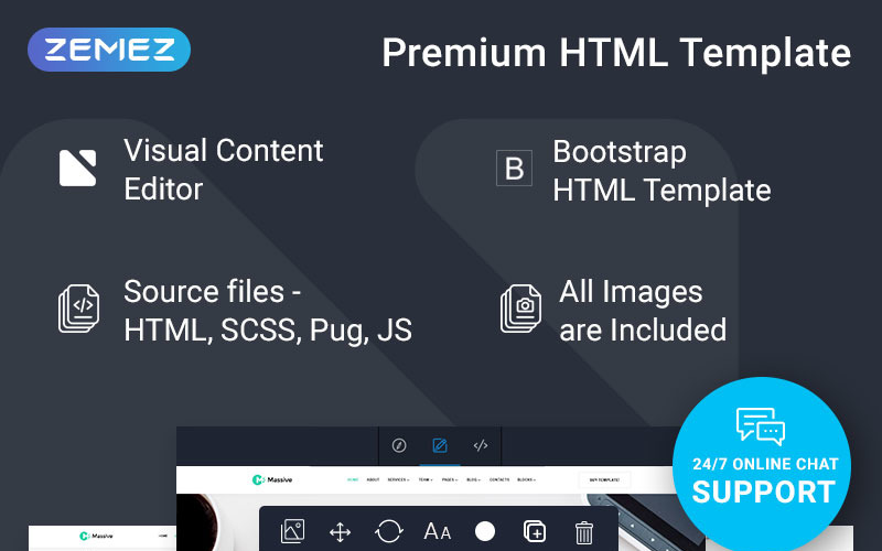 Massive - Modello di sito Web pronto per l'uso aziendale