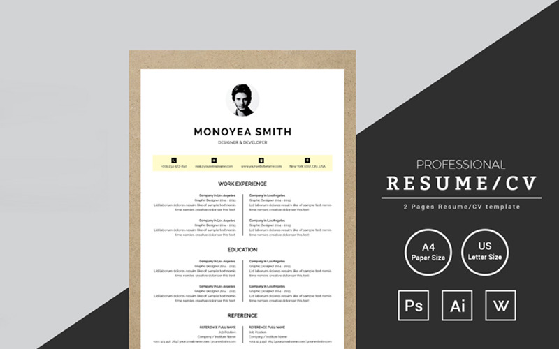 Monoyea Smith Designer & Developer CV-sjabloon