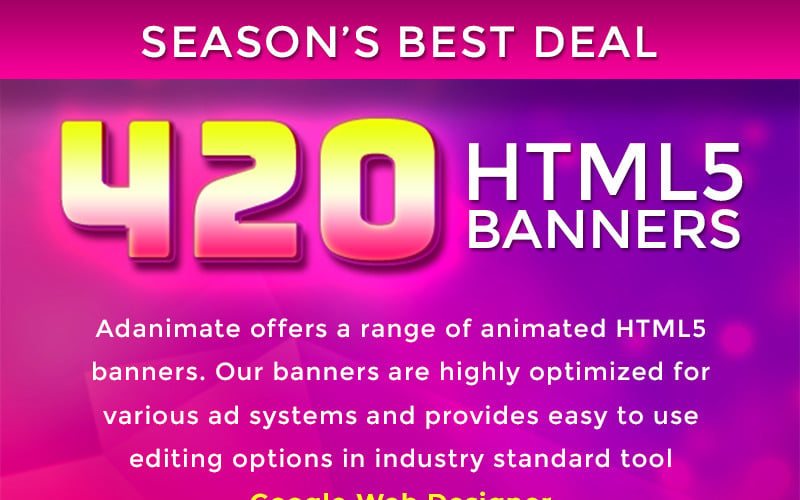 Premium Banner Bundle - 420 Animiertes HTML5 Banner Animiertes Banner