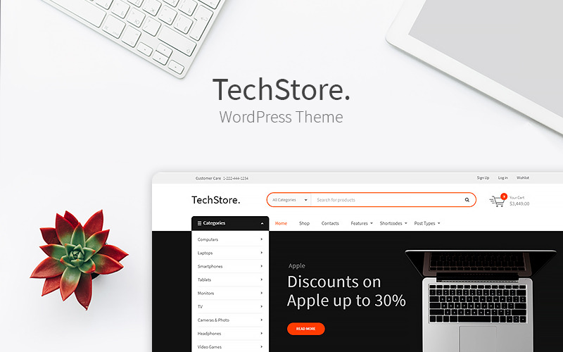 Tech Store - 设备、移动和电子产品商店 WooCommerce 主题