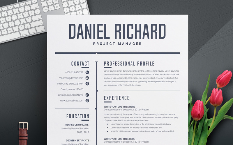 Download Резюме "Daniel Resume Template" / Daniel Resume Template - Резюме на тему графика resume template mac page 3 best clean cover letter creative curriculum vitae cv free modern design microsoft word pages photoshop
