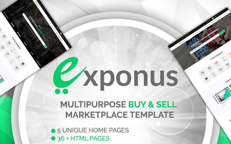 Exponus-多功能在线数字市场模板网站模板