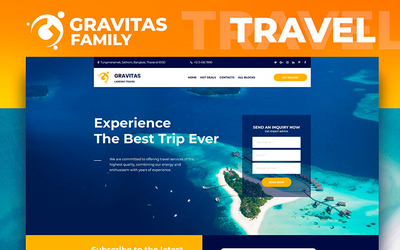 Gravitas - Resa MotoCMS 3 Mall för målsida