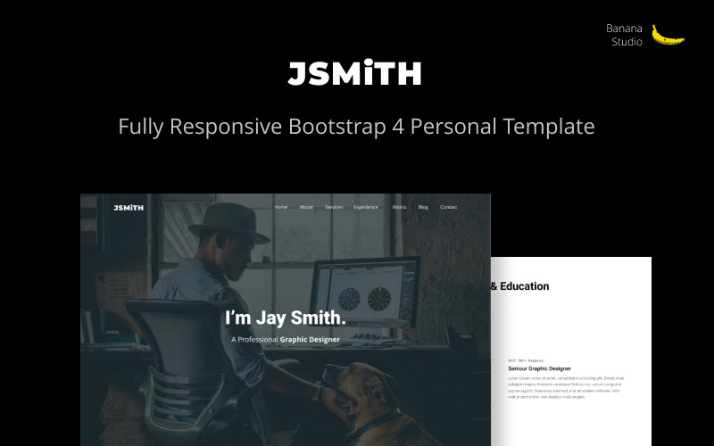JSMiTH Plantilla de sitio web personal Bootstrap 4 totalmente adaptable
