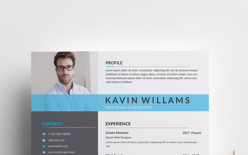 Download Резюме "Kavin Clean Resume Template" / Kavin Clean Resume Template - Резюме на тему графика 2-pieceresume a4 black bright career clean cleancv cleanresume coverletter creative creativeresume curriculumvitae cv cvdesign cvresume template designer docx editable elegant