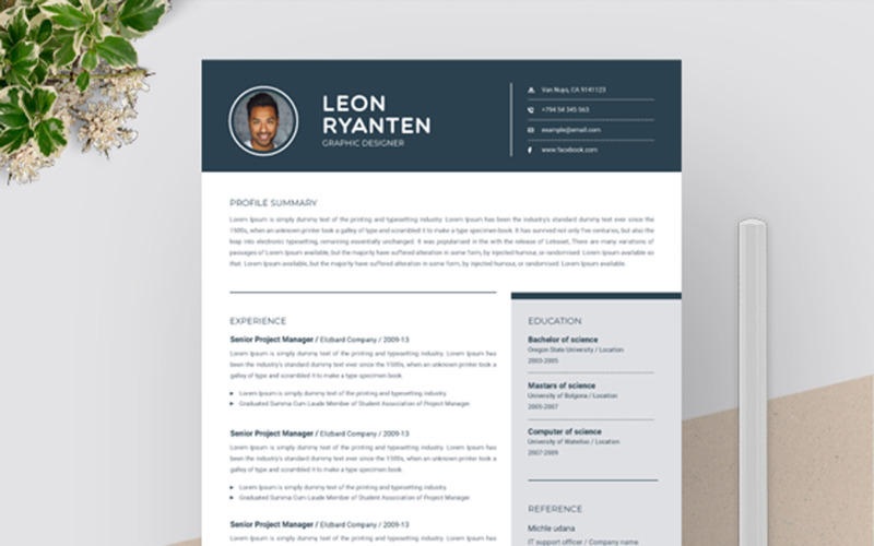 Download Резюме "Leon Ryanten - Resume Template" / Leon Ryanten - Resume Template - Адаптивный Резюме на тему графика a4,clean resume,cv,cv clean,cv doc,cv elegant,cv template,elegant resume,modern resume,professional resume,resume,resume clean,resume creative,resume cv,resume design,resume minimal,resume pa