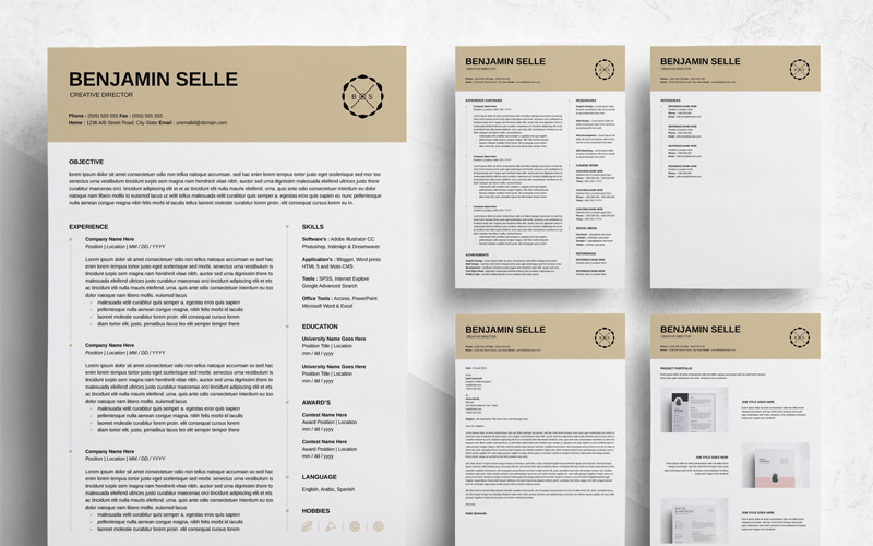 Modello di curriculum professionale e moderno di Benjamin Selle