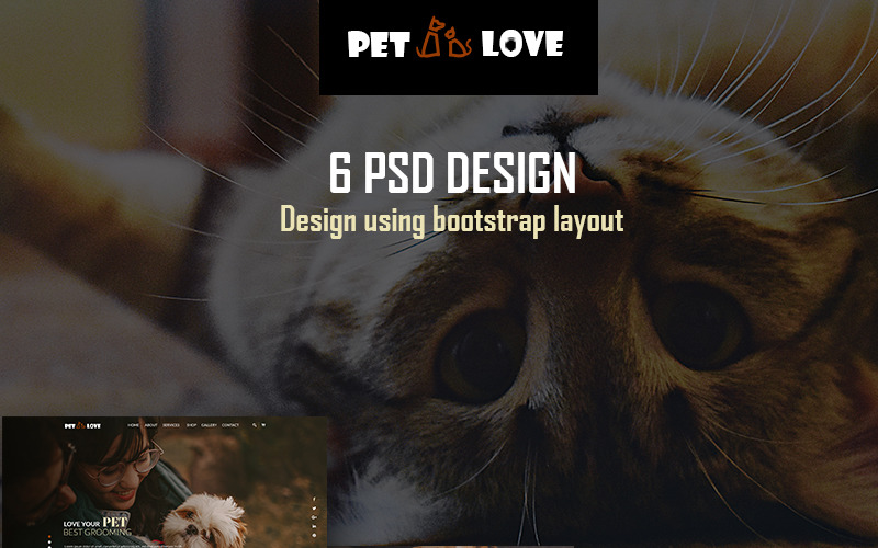 Download PSD шаблон "PetLove - Multipurpose PSD Template" / PetLove - Multipurpose PSD Template - PSD шаблон на тему графика psd theme template pet animal shop