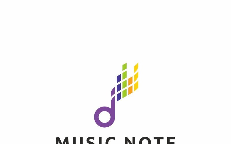 Plantilla de logotipo de nota musical