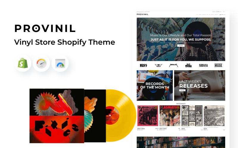 Provinil - 黑胶商店 Shopify 主题