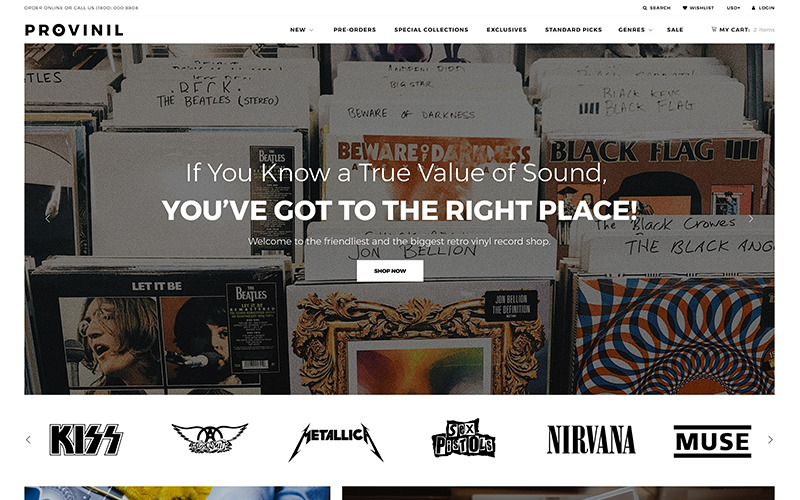 тема винилового магазина shopify