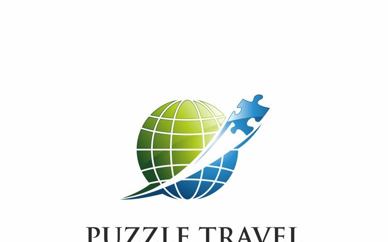 Download Шаблон логотипа "PUZZLE TRAVEL Logo Template" / PUZZLE TRAVEL Logo Template - Шаблон логотипа на тему графика ai air airplane aviation blue business company eps file logo plane psd template tourism tourists travel travel vector