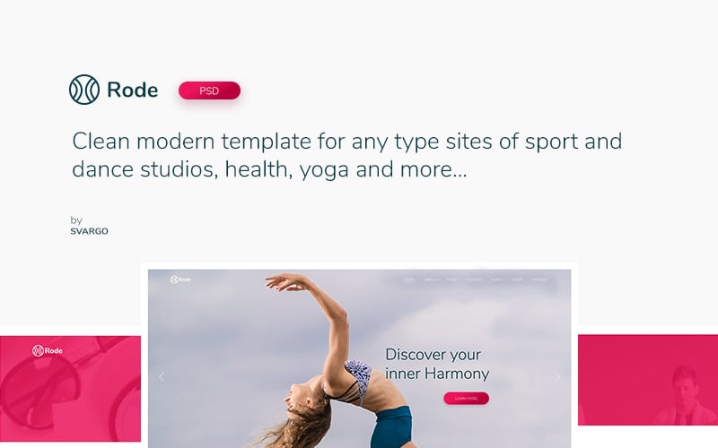 Rode - PSD-mall för sport och yoga