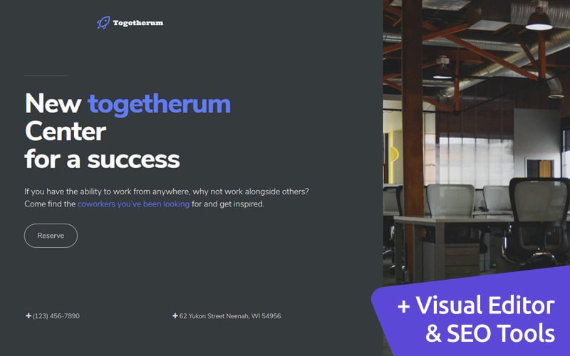 Togetherum - Coworking Centre Moto CMS 3 Template