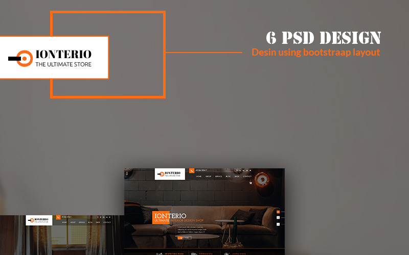 Download PSD шаблон "Interio - Multipurpose Interior PSD Template" / Interio - Multipurpose Interior PSD Template - PSD шаблон на тему дизайн интерьеров interior decor decoration architecture design interior-design house home furniture style luxury business ideas designer solutions psd photoshop theme template responsive