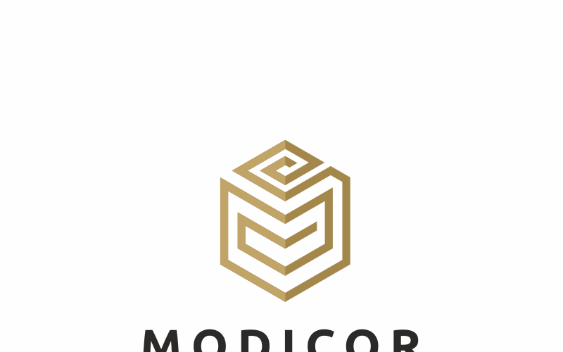 Modèle de logo lettre Modicor M