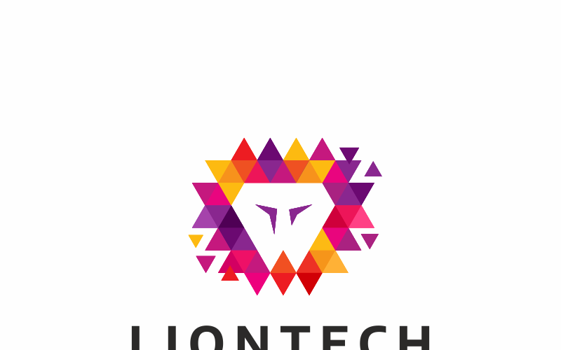 Modello di logo Lion Tech