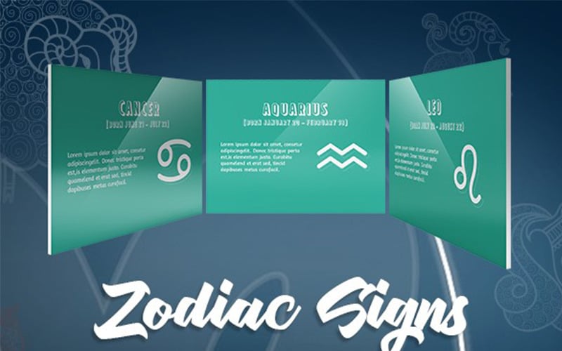 Modelo de PowerPoint 3º estilo Zodíaco