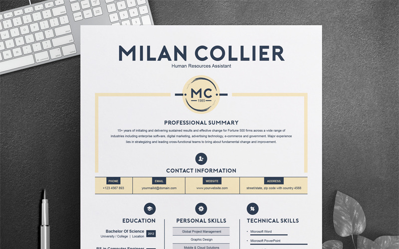 Milan Collier CV-mall