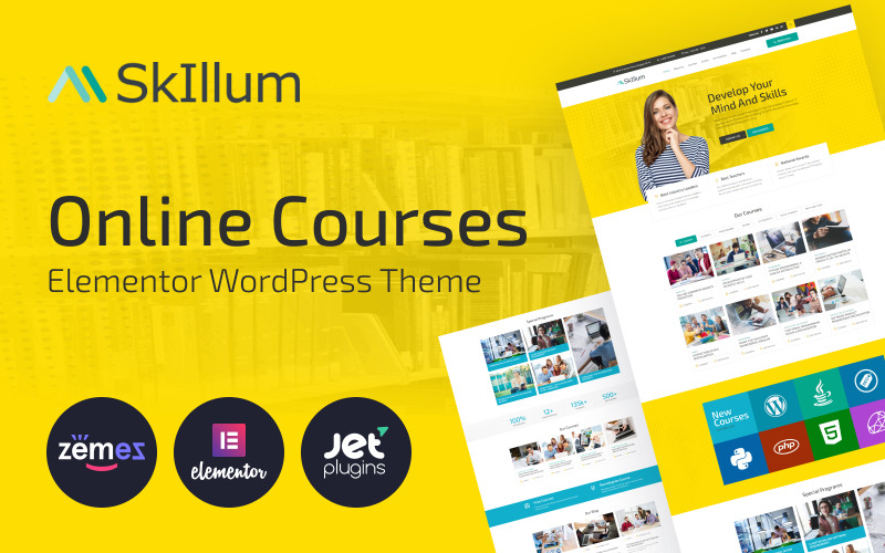 SkIllum - Oktatási és online kurzus WordPress Elementor sablon