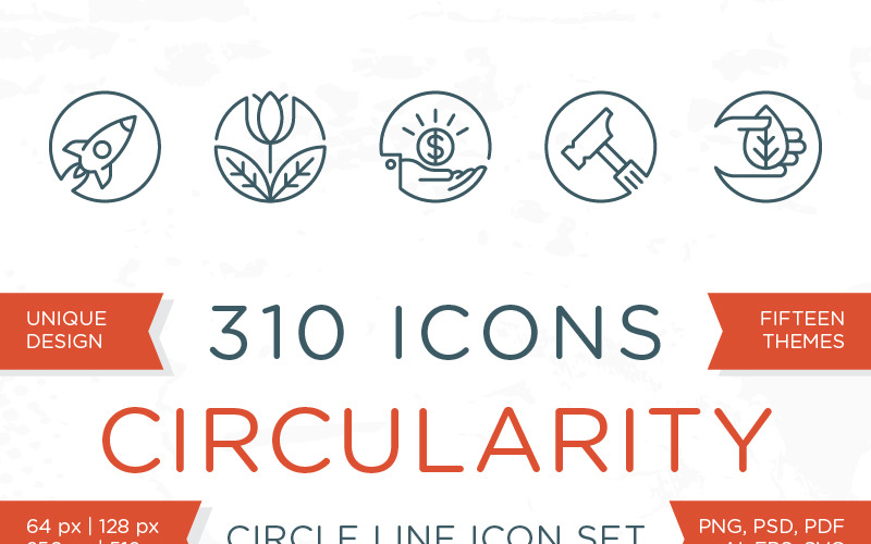 Circularidade - Conjunto de ícones de linha circular