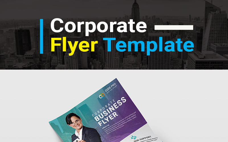 Download Фирменный стиль "Corporate Ad Flyer PSD - Corporate Identity Template" / Corporate Ad Flyer PSD - Corporate Identity Template - Фирменный стиль на тему графика business flyer creative corporate id studio photo multimedia web artistic building technology corporet internet stationery kit blue hi-quality official symple