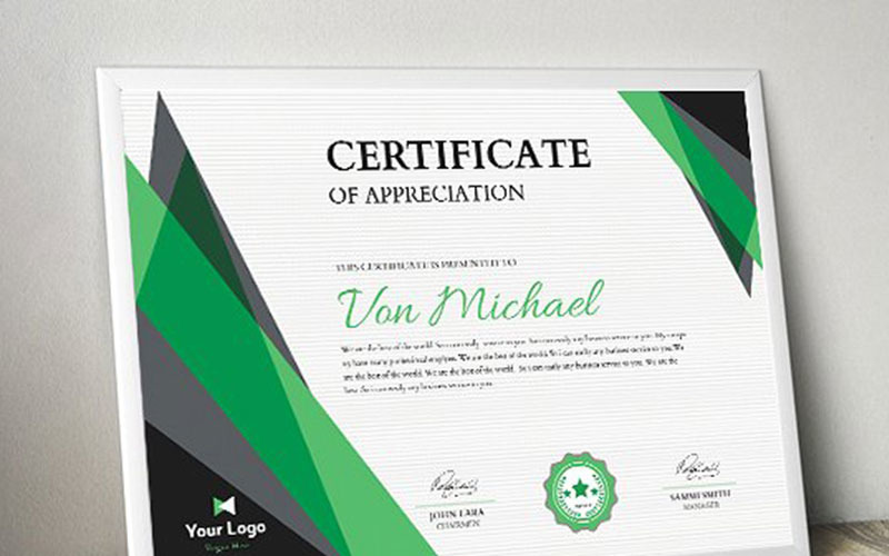 Download Шаблон сертификата "Corporate Certificate Template" / Corporate Certificate Template - Шаблон сертификата на тему графика 