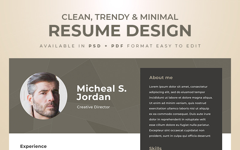 Download Резюме "Creative Designer Professional Resume Template" / Creative Designer Professional Resume Template - Резюме на тему графика resume cv clean template simple photoshop shop job creative a4 us letter diy professional page cover printable modern stationery