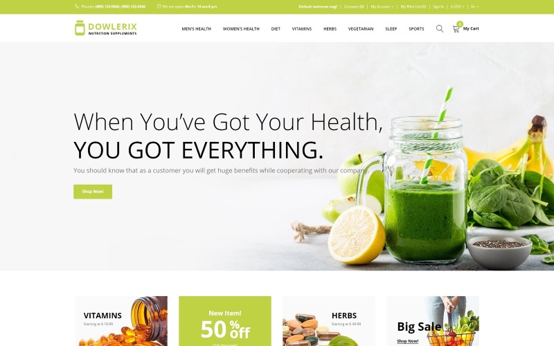 шаблон dowlerix opencart