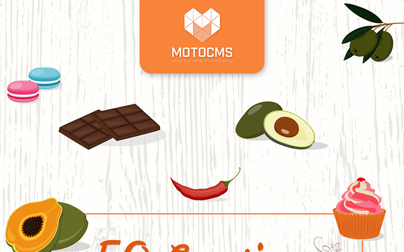 Download Набор иконок "50 Food & Drinks Icons Set" / 50 Food & Drinks Icons Set - Набор иконок на тему графика icons icon iconset food drinks restaurant vector vector_icons