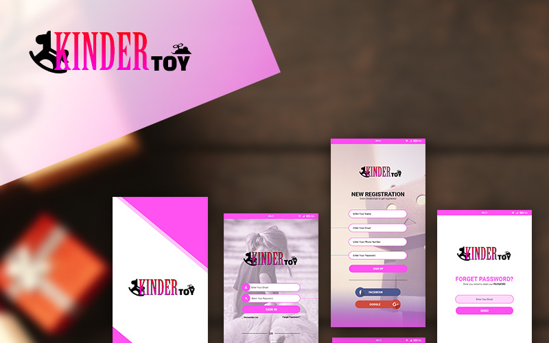 KinderToy-玩具商店应用程序PSD UI元素