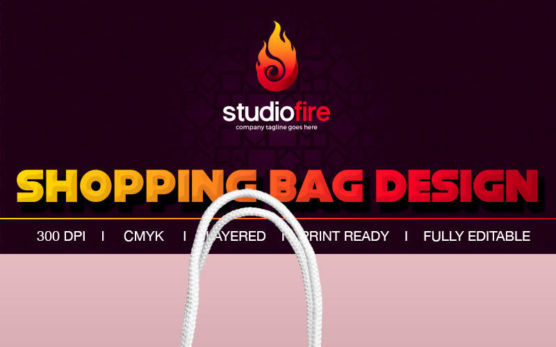 Креативная сумка для покупок - шаблон фирменного стиля